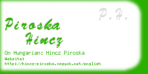 piroska hincz business card
